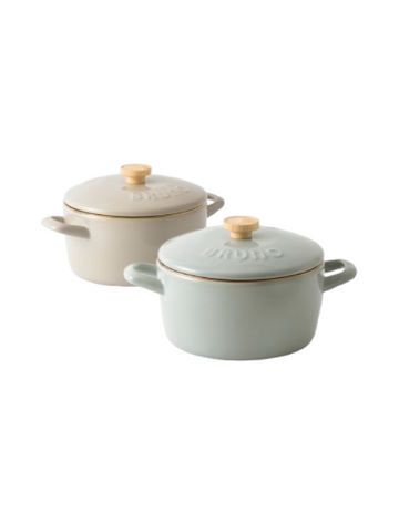 Induction Enamel Coated Steel Pot w/Wooden Handle - 20cm