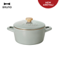 Induction Enamel Coated Steel Pot w/Wooden Handle - 20cm