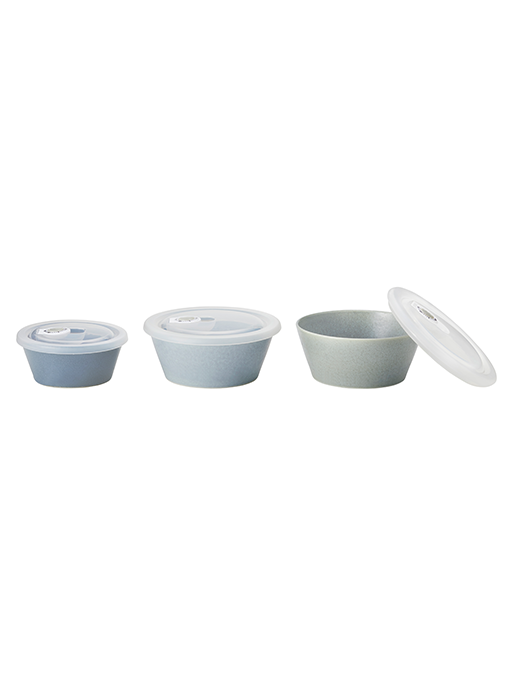 Set of 3 Ceramic Covered Container