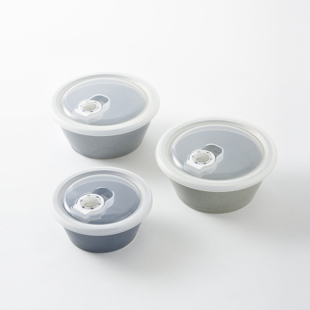 Set of 3 Ceramic Covered Container